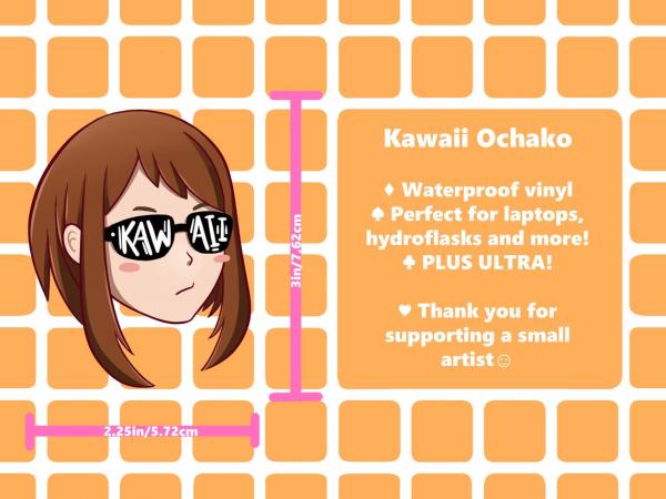 BNHA Ochako Kawaii Vinyl Sticker picture