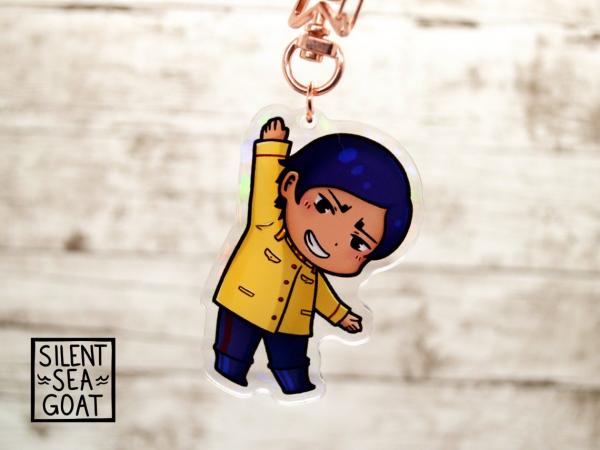 Golden Kamuy Koito and Tsukishima 3 Inch Holographic Acrylic Charms picture