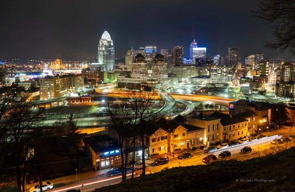 Cincinnati Skyline at Night picture