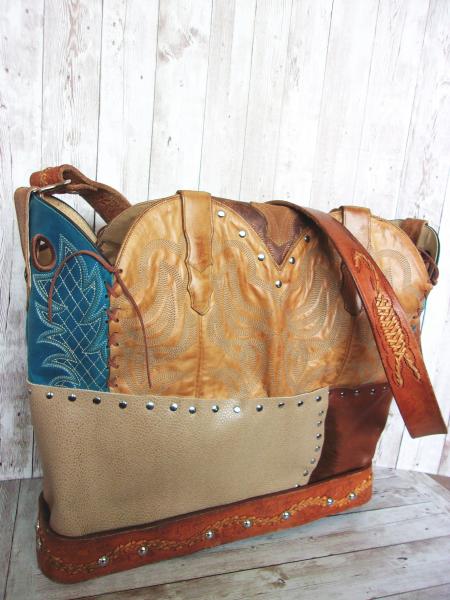 Western Laptop Tote  XL Cowboy Boot Purse LT38 picture