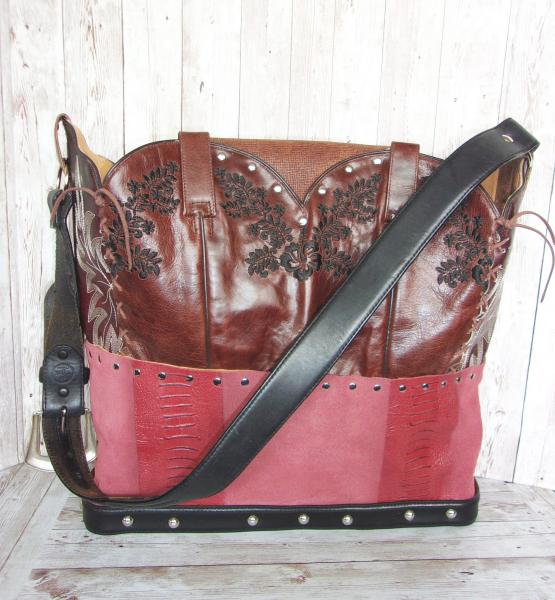 Western Laptop Tote  XL Cowboy Boot Purse LT35 picture