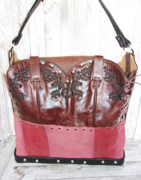 Western Laptop Tote  XL Cowboy Boot Purse LT35 picture