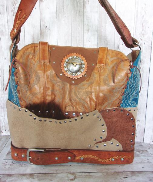 Western Laptop Tote  XL Cowboy Boot Purse LT38 picture