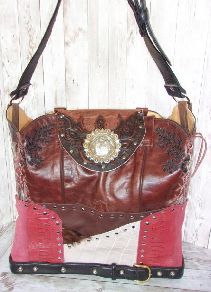 Western Laptop Tote  XL Cowboy Boot Purse LT35 picture