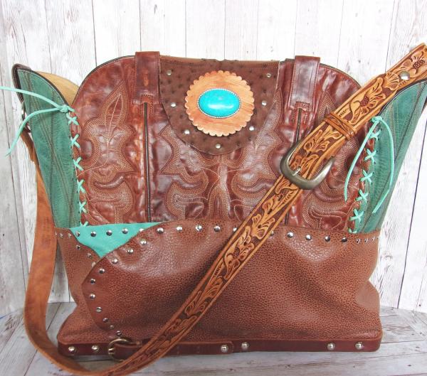 Western Laptop Tote  XL Cowboy Boot Purse LT39 picture