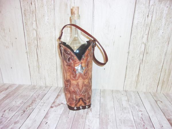 Leather Wine Tote - Cowboy Boot Wine Caddy WT561