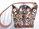 Leather Handbag - Cowboy Boot Purse BK09