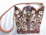 Leather Handbag - Cowboy Boot Purse BK09