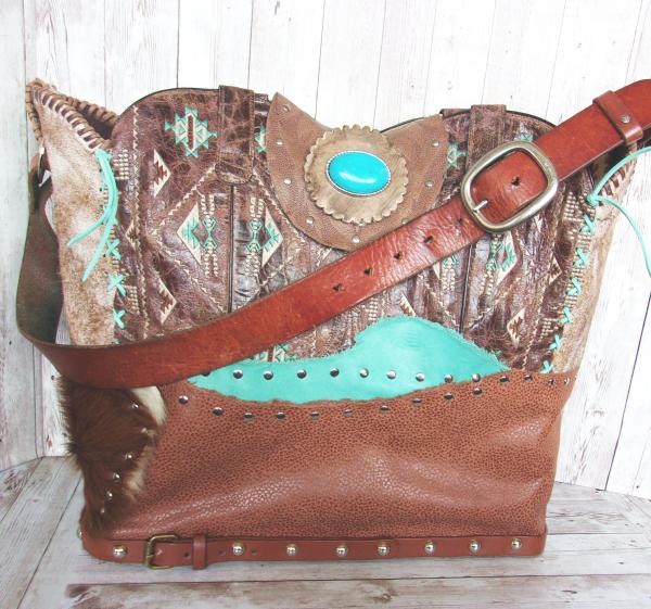 Western Laptop Tote  XL Cowboy Boot Purse LT41