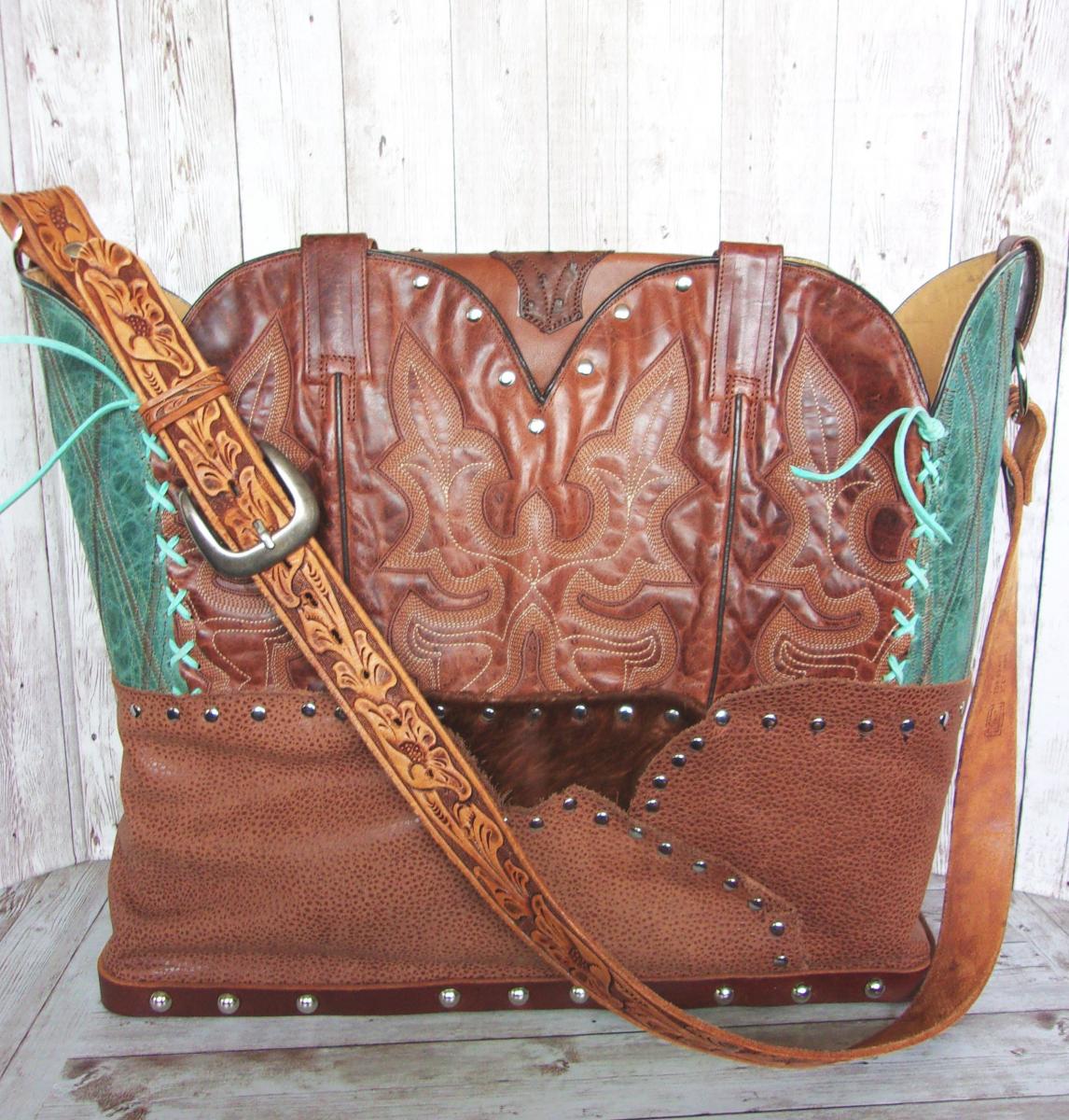 Western Laptop Tote  XL Cowboy Boot Purse LT39 picture