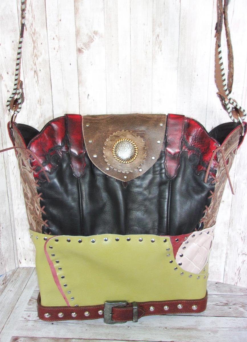 Western Laptop Tote  XL Cowboy Boot Purse LT34 picture