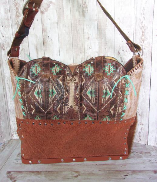 Western Laptop Tote  XL Cowboy Boot Purse LT41 picture