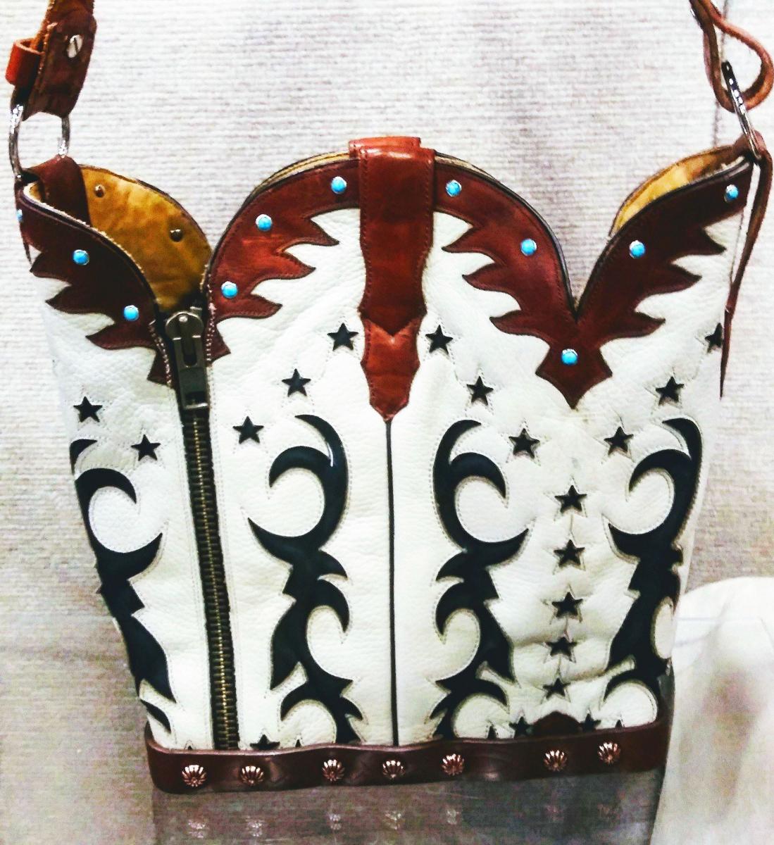 Leather Handbag - Cowboy Boot Purse BK34 picture