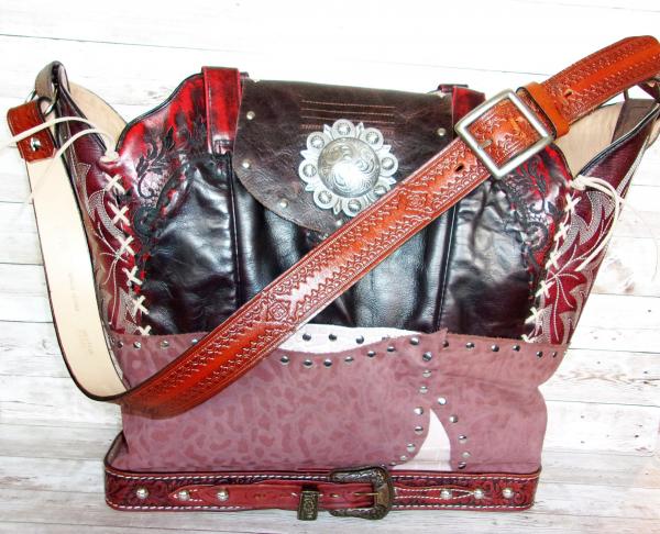 Western Laptop Tote  XL Cowboy Boot Purse LT40