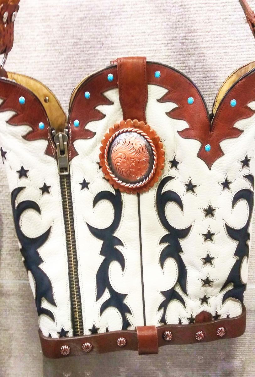 Leather Handbag - Cowboy Boot Purse BK34 picture