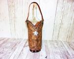 Leather Wine Tote - Cowboy Boot Wine Caddy WT571