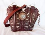 Leather Shoulder Bag - Cowboy  Boot Purse DB302