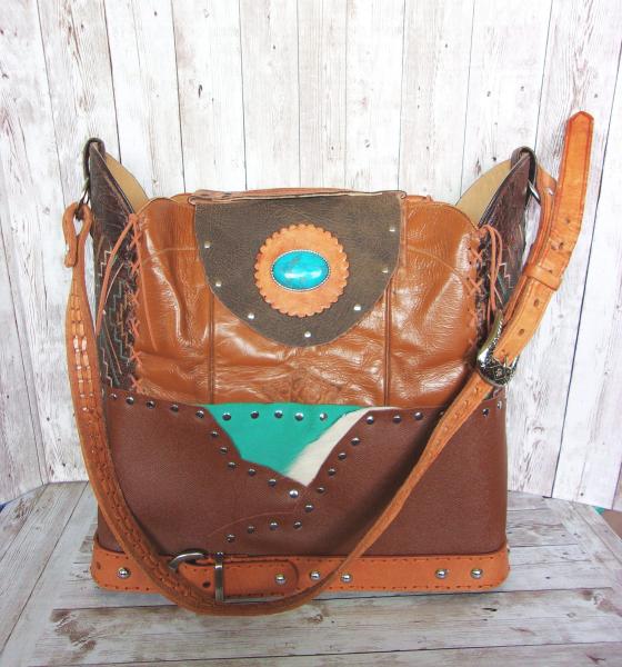 Western Laptop Tote  XL Cowboy Boot Purse LT37