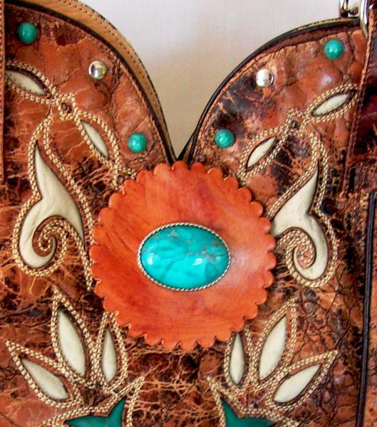 Leather Shoulder Bag - Cowboy  Boot Purse DB300 picture