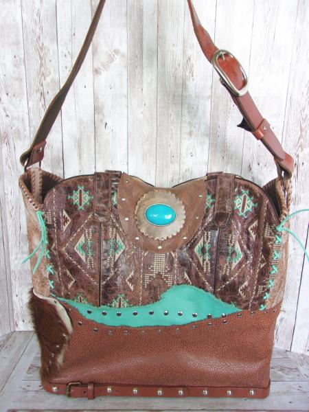 Western Laptop Tote  XL Cowboy Boot Purse LT41 picture