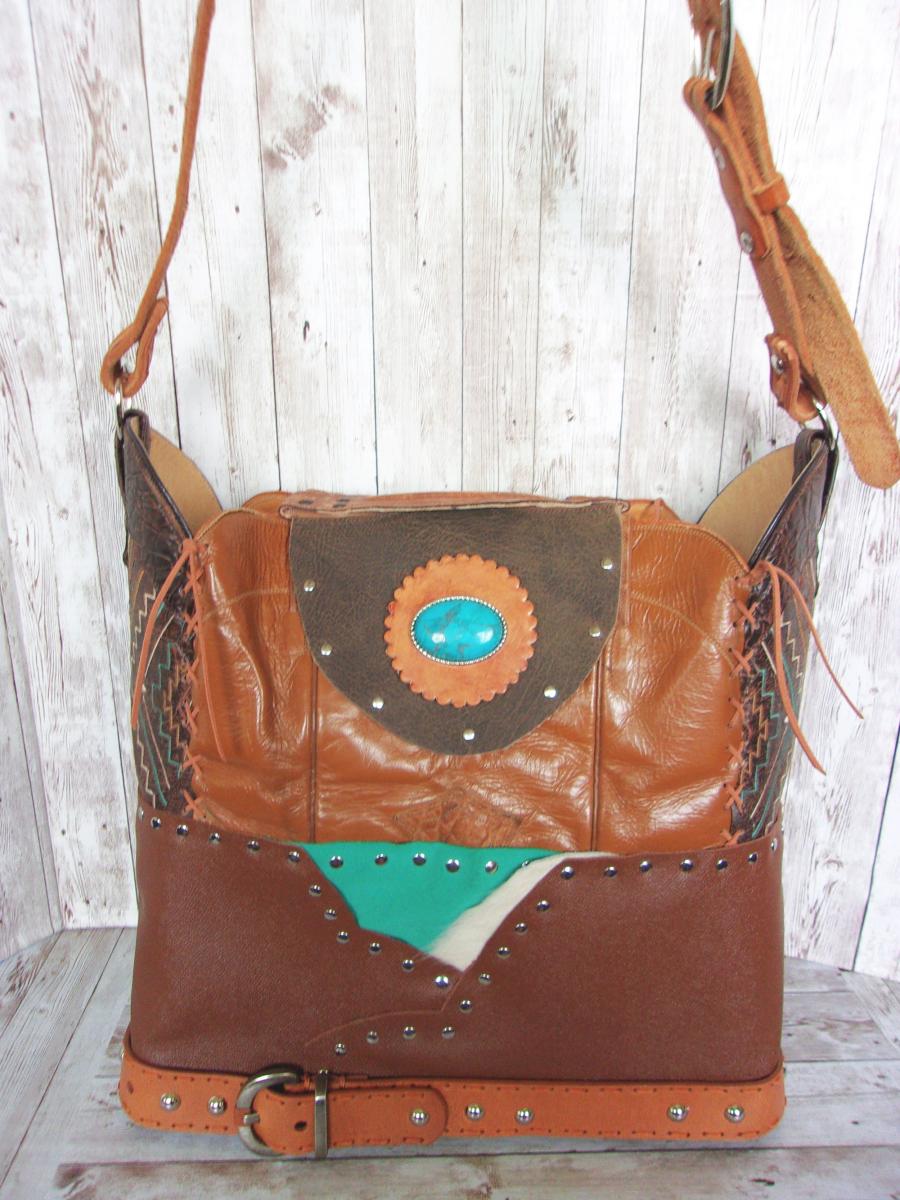 Western Laptop Tote  XL Cowboy Boot Purse LT37 picture