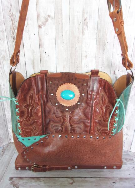 Western Laptop Tote  XL Cowboy Boot Purse LT39 picture