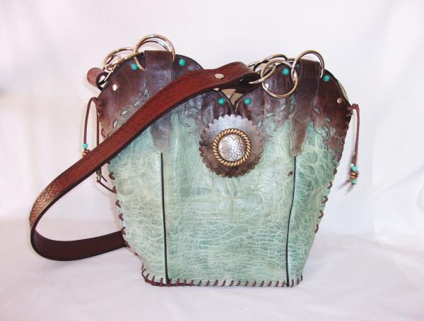 Leather Shoulder Bag - Cowboy  Boot Purse DB309 picture