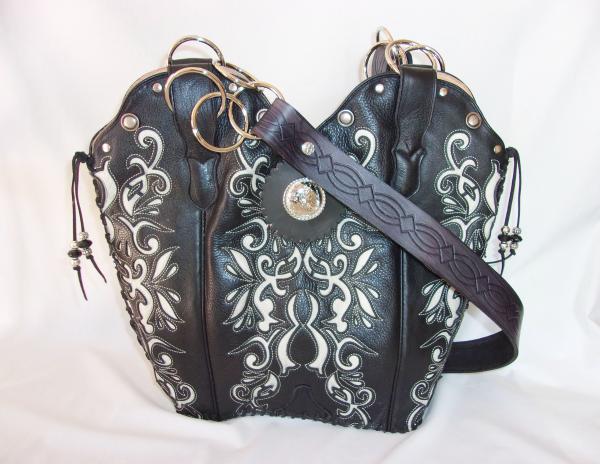 Leather Shoulder Bag - Cowboy  Boot Purse DB303 picture