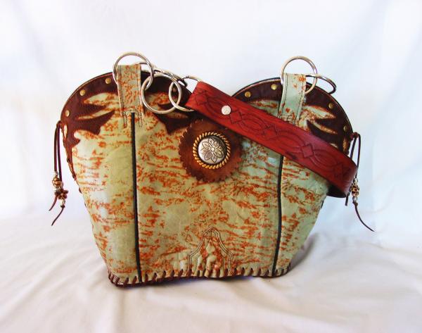 Leather Shoulder Bag - Cowboy  Boot Purse DB311 picture