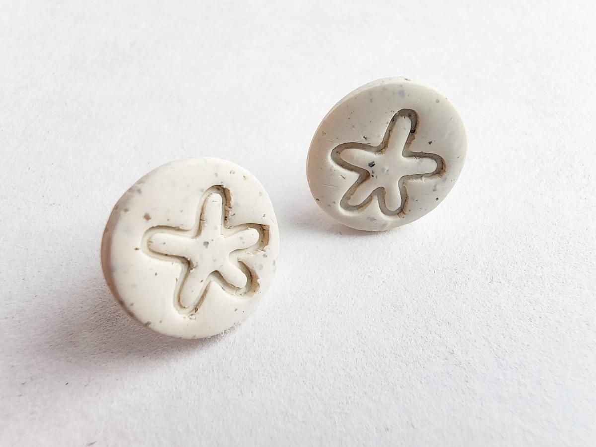 Summer Polymer Clay Beachside Sand Dollar Sand Stud picture