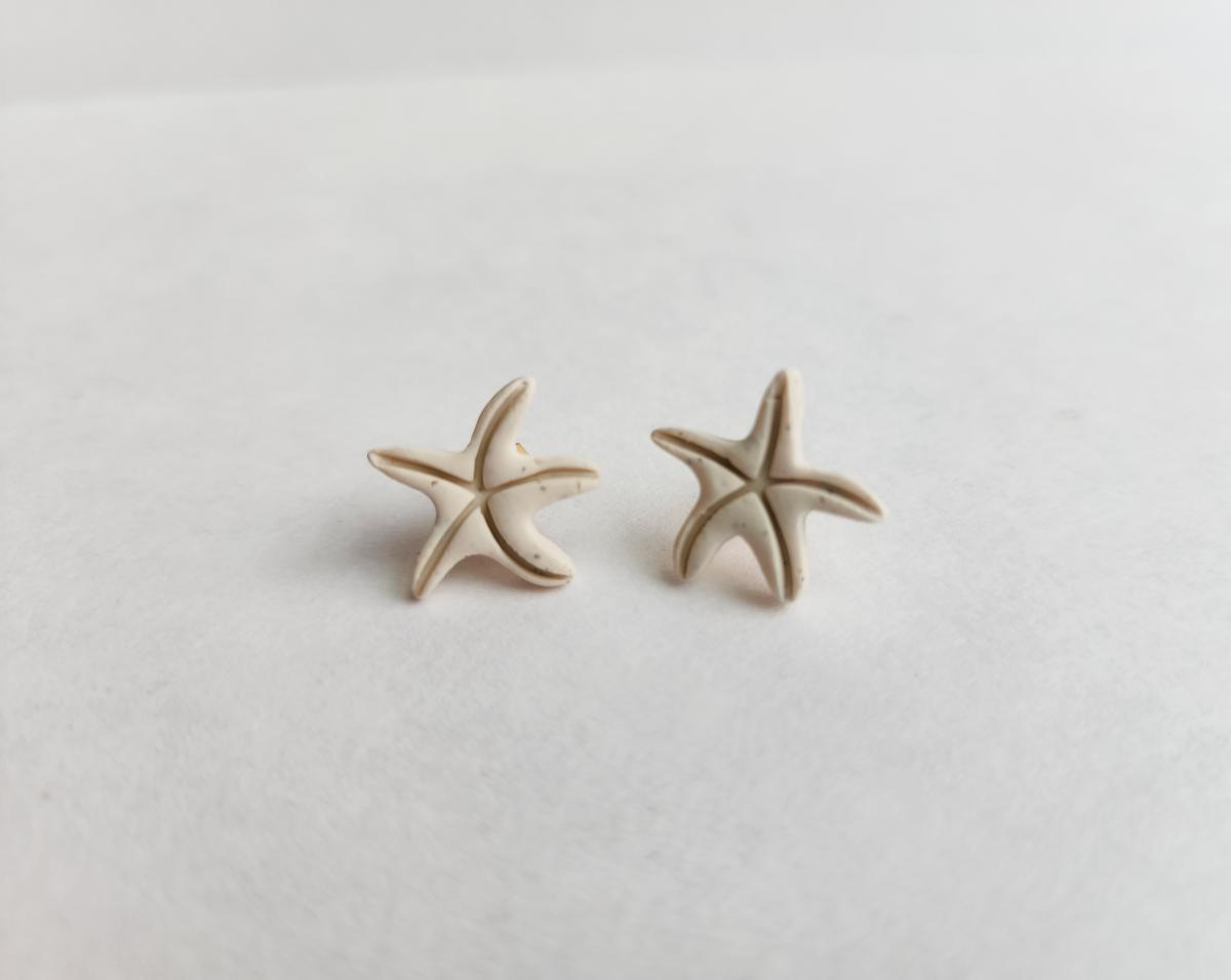 Summer Polymer Clay Beachside Star Fish Sand Stud picture
