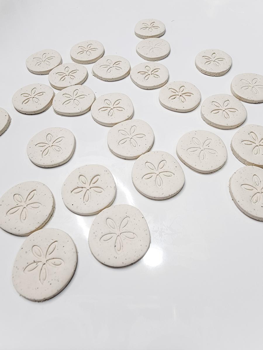 Summer Polymer Clay Beachside Sand Dollar Bracelet with Gold  (Hypoallergenic) picture