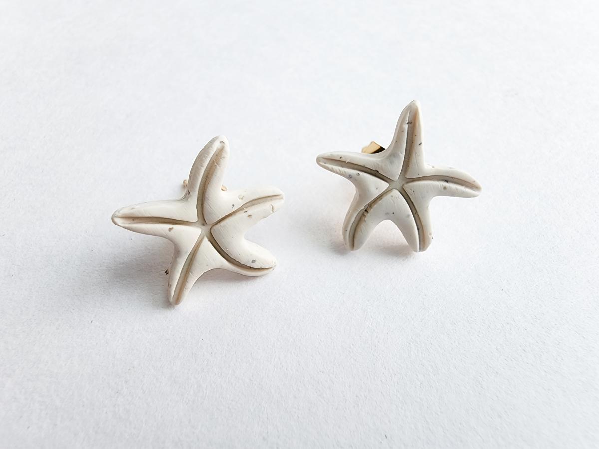 Summer Polymer Clay Beachside Star Fish Sand Stud picture