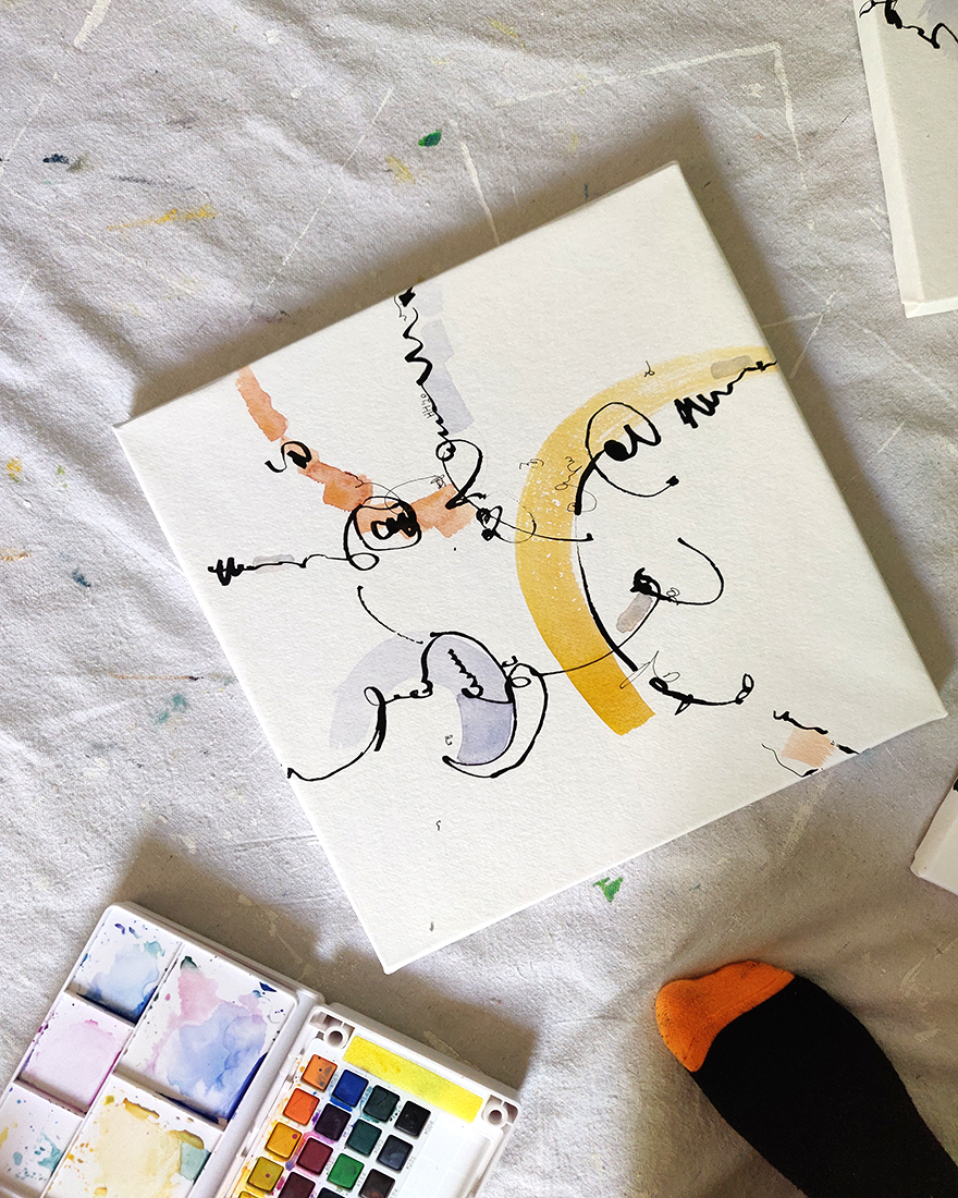 I'm Calm and Concentrated | Watercolour & Ink picture