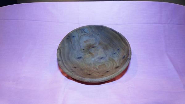 Round elm wooden bowl