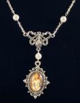 Victorian Lady Cabochon and Pearl Necklace