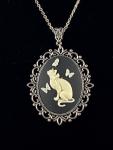 Cute Cat Cameo Necklace