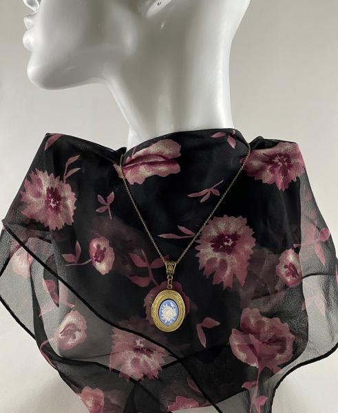 Flower Cameo Locket Necklace picture