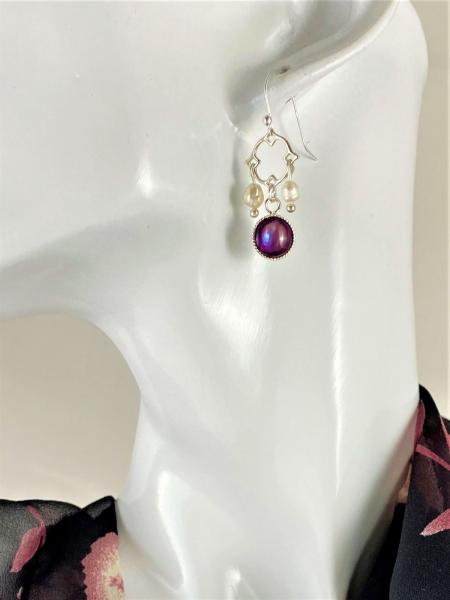 Purple Hummingbird Cameo Necklace and Earring Set picture