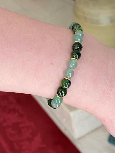 Siberian Emerald and Aventurine Gemstone Bracelet picture