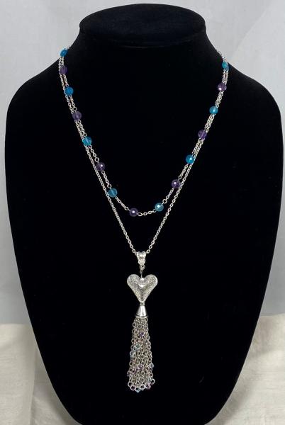 Double Strand Gemstone and Tassel Necklace picture