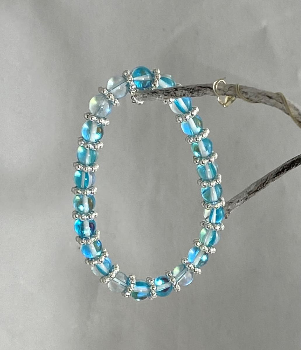 Mystic Aqua Quartz Elastic Bracelet picture