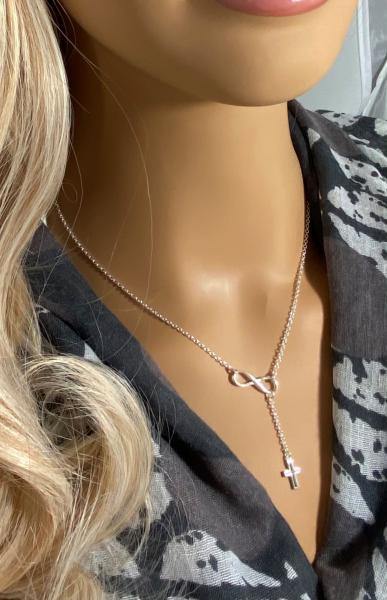 Sterling Silver Infinity and Cross Necklace picture
