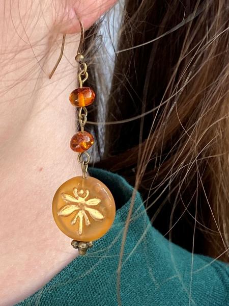 Dragonfly and Amber Earrings picture