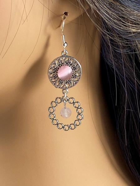 Long Double Circle Dangle Earrings picture