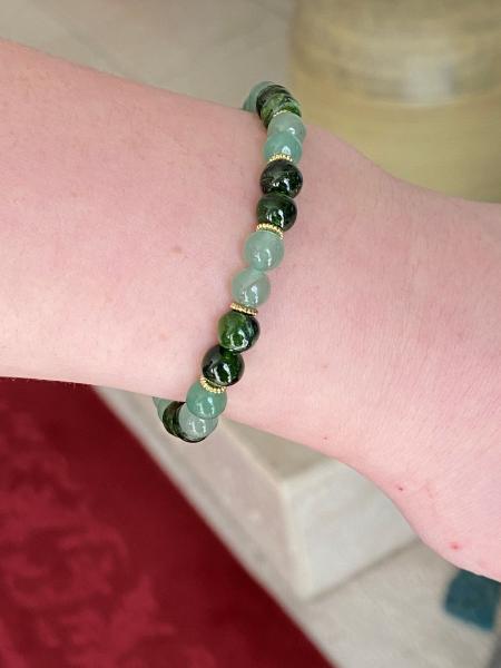 Siberian Emerald and Aventurine Gemstone Bracelet