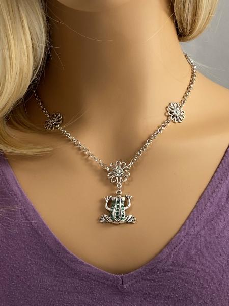 Frog and Flower Necklace - Customizable picture