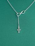 Sterling Silver Infinity and Cross Necklace