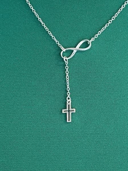 Sterling Silver Infinity and Cross Necklace picture