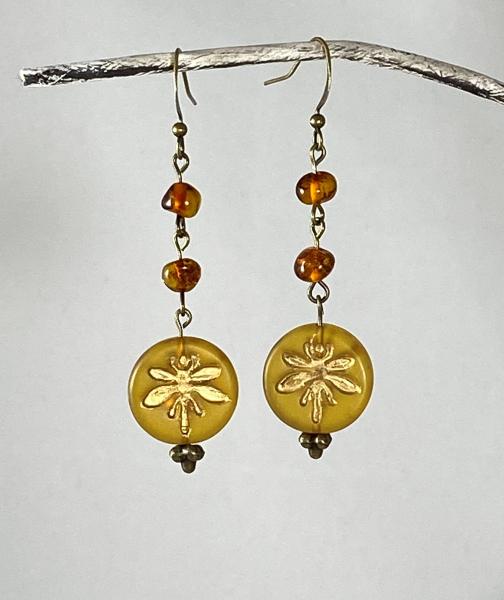 Dragonfly and Amber Earrings picture